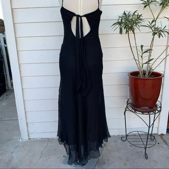 Vintage Betsey Johnson 90s 2000 100% silk Maxi midi dress embroidered low back - Picture 12 of 13